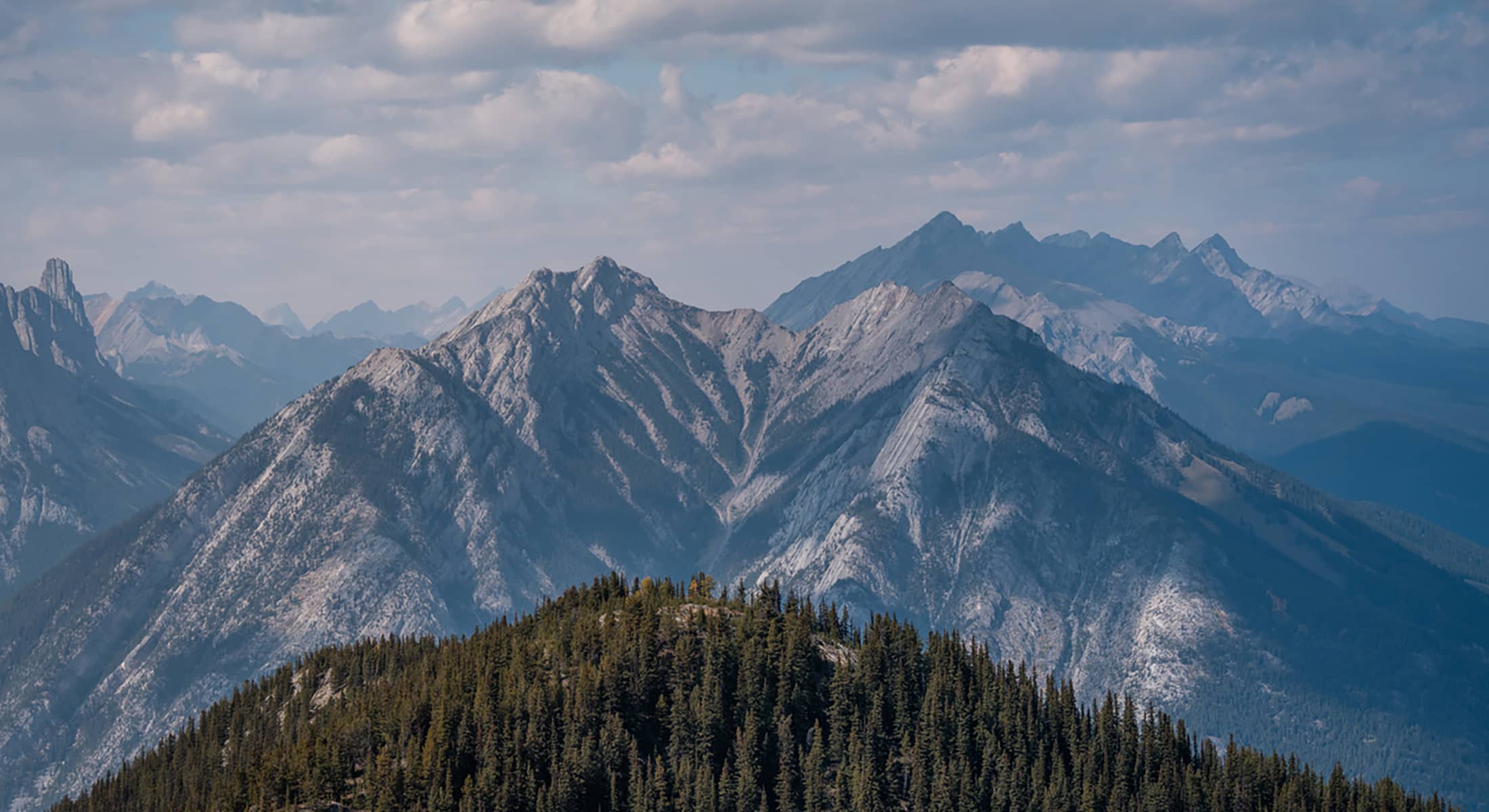 View of mount Norquay from the Banff gondola.