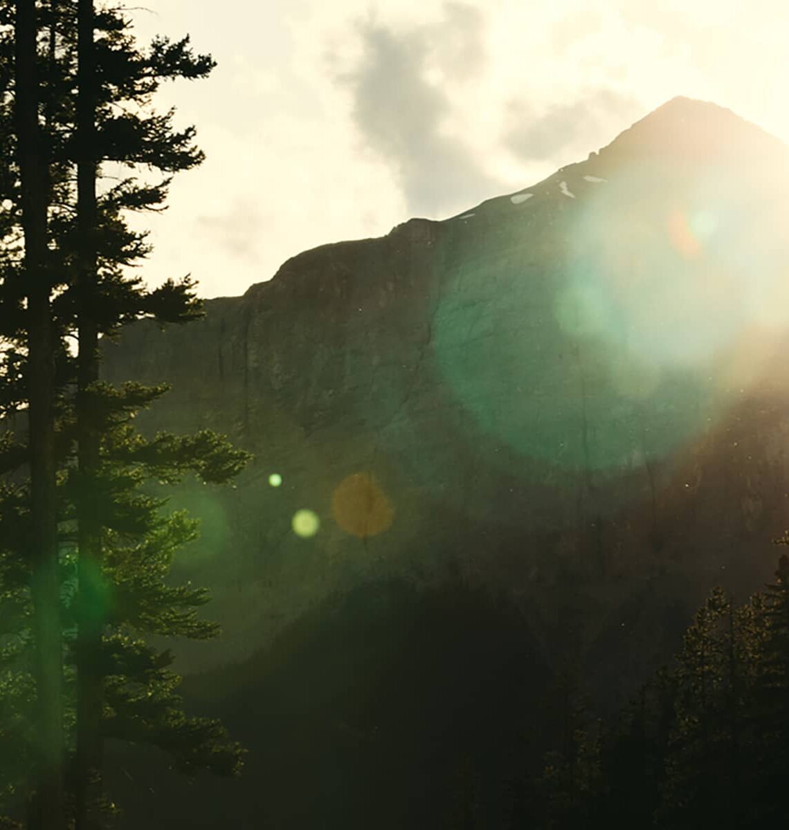 Views of the mountains in Banff when the sunlight representing movement of light